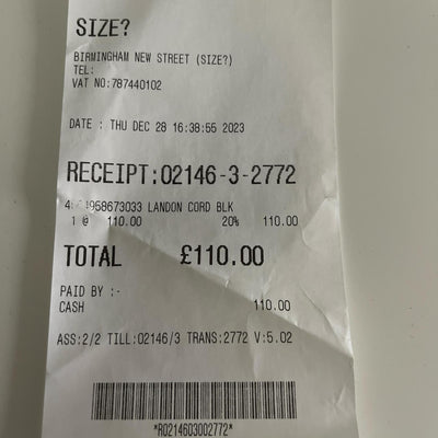 Original Receipt
