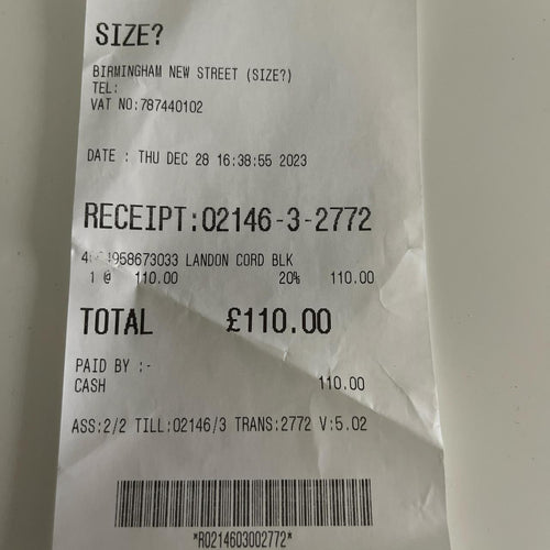 Original Receipt